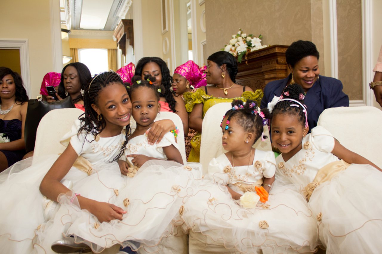 bridesmaids and flower girls