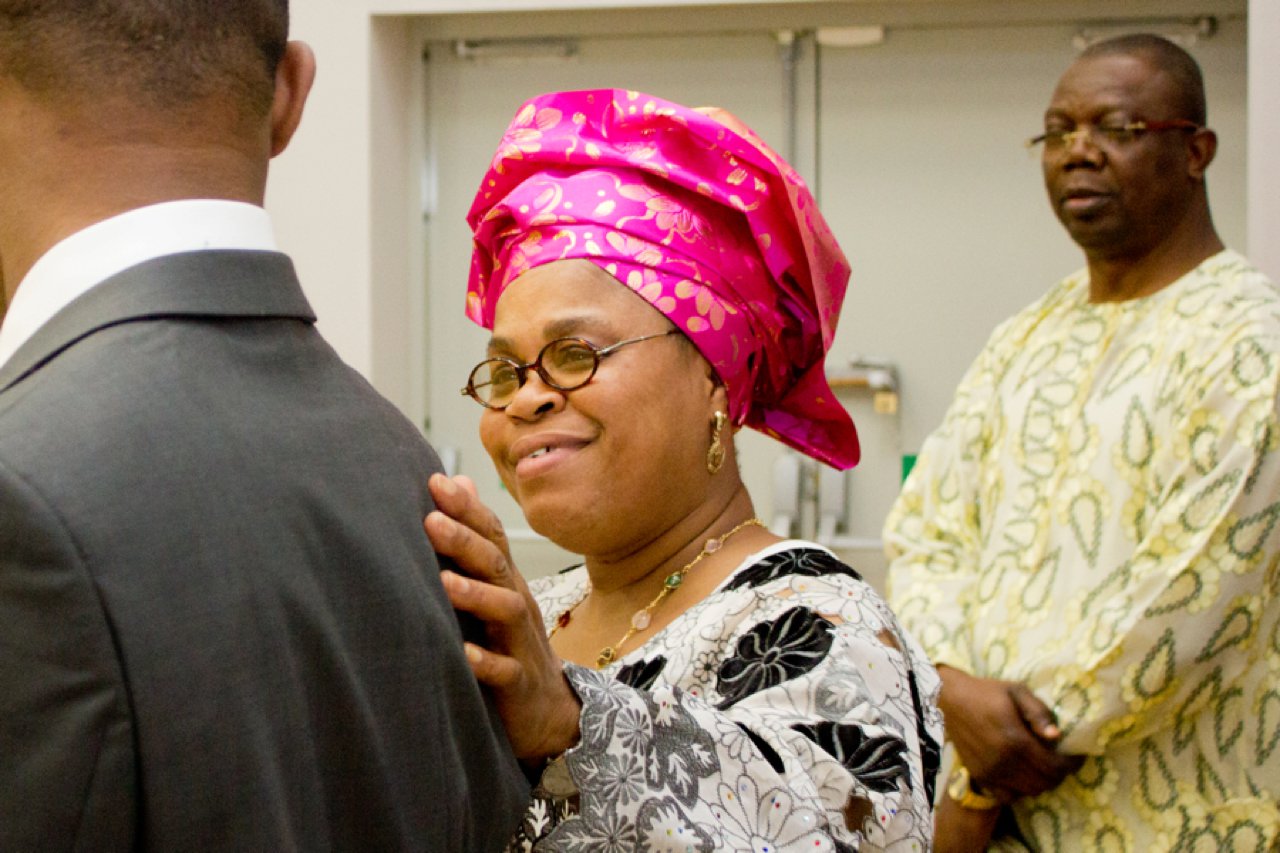 proud mother at nigerian wedding